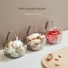 Kitchen Storage Basket Punching Hanging Bathroom Soap Sponge Holder