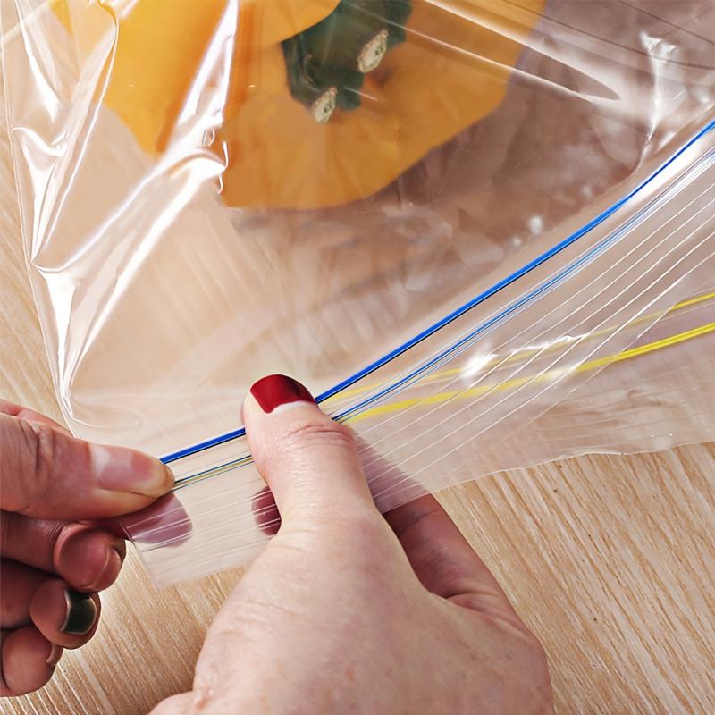 PE Zipper Bag, Double Sealing Strips, Fresh-keeping, Leak-Proof, Freezer Bag
