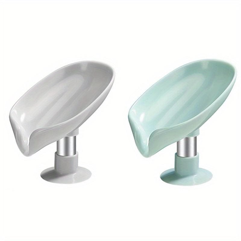 2pcs Leaf Shape Soap Box Drain Soap Holder Bathroom Accessories