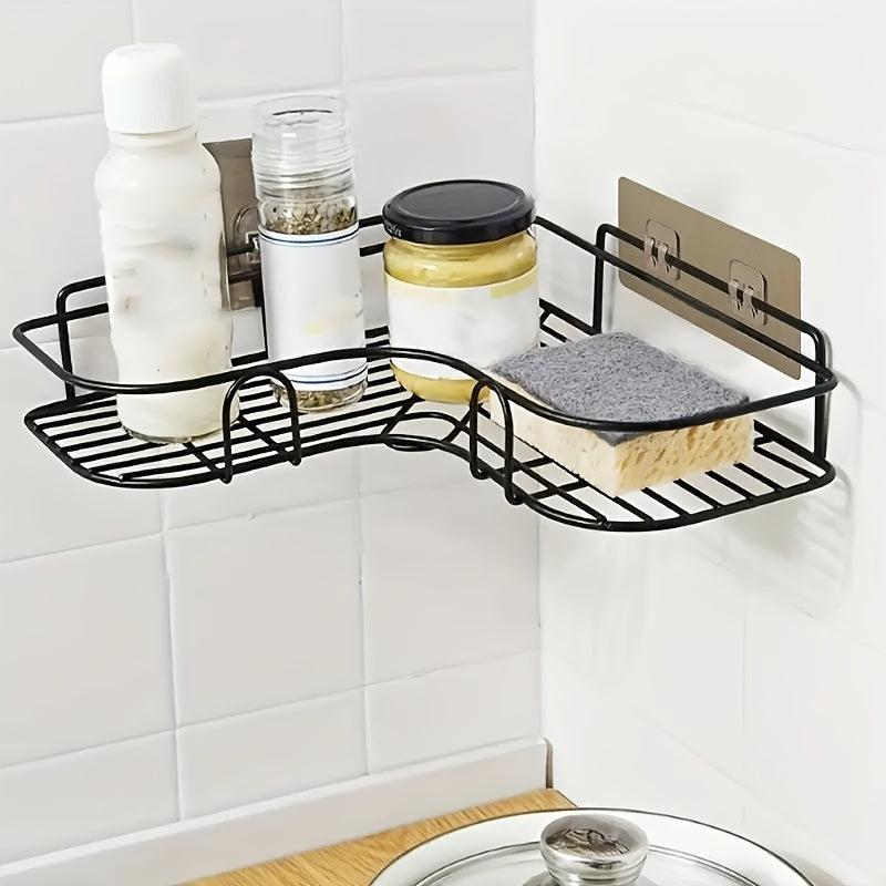 1pc Bathroom Shelf Shower Caddy Rack No Punching Triangle Storage Rack