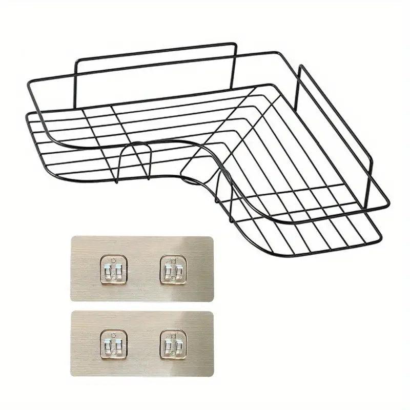 1pc Bathroom Shelf Shower Caddy Rack No Punching Triangle Storage Rack