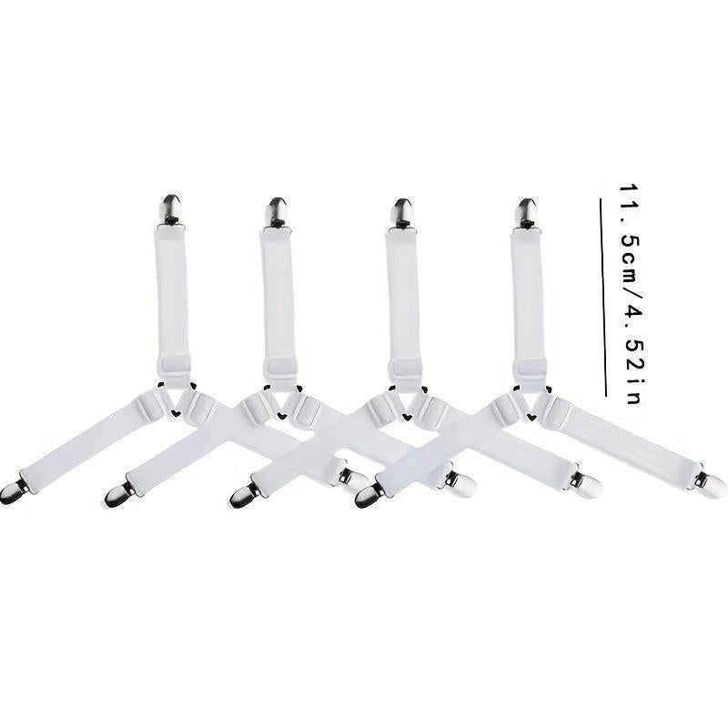 4pcs Adjustable Elastic Bed Sheet Grippers Fastener Clips