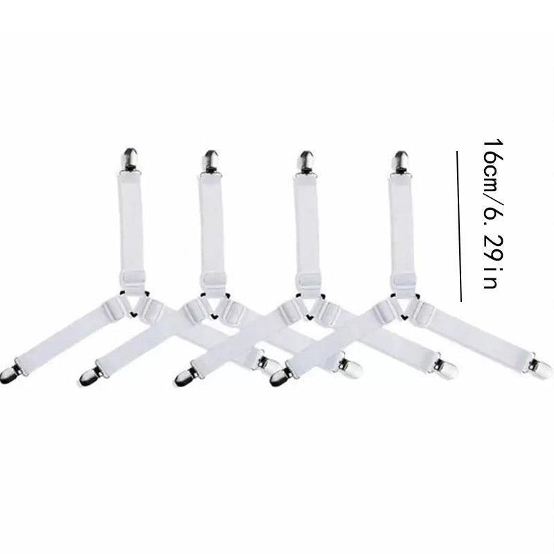4pcs Adjustable Elastic Bed Sheet Grippers Fastener Clips