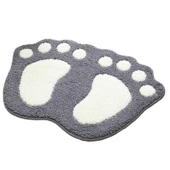 Soft Gray Bath Mat with Non Slip Backing - Fall Bathroom Decor