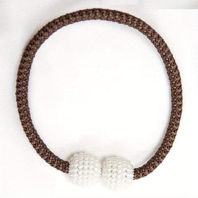 2pcs Magnetic Curtain Tiebacks with Small Faux Pearl Home Decor