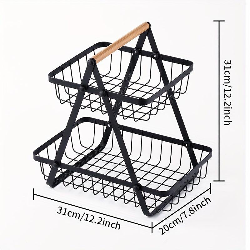 2 Tier Storage Basket Countertop For Bathroom