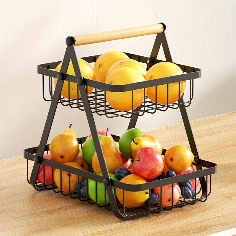 2 Tier Storage Basket Countertop For Bathroom