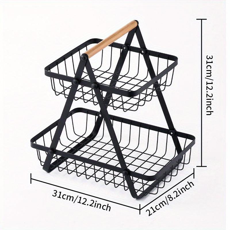 2 Tier Storage Basket Countertop For Bathroom