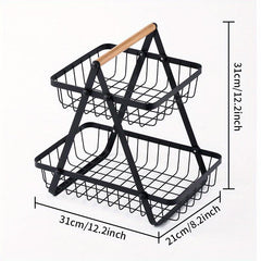 2 Tier Storage Basket Countertop For Bathroom
