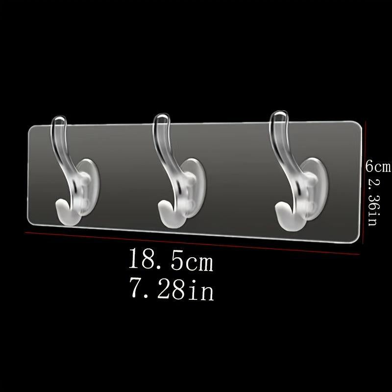 Acrylic Transparent Column Hook Wall Rack 1-6 Hooks