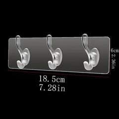 Acrylic Transparent Column Hook Wall Rack 1-6 Hooks