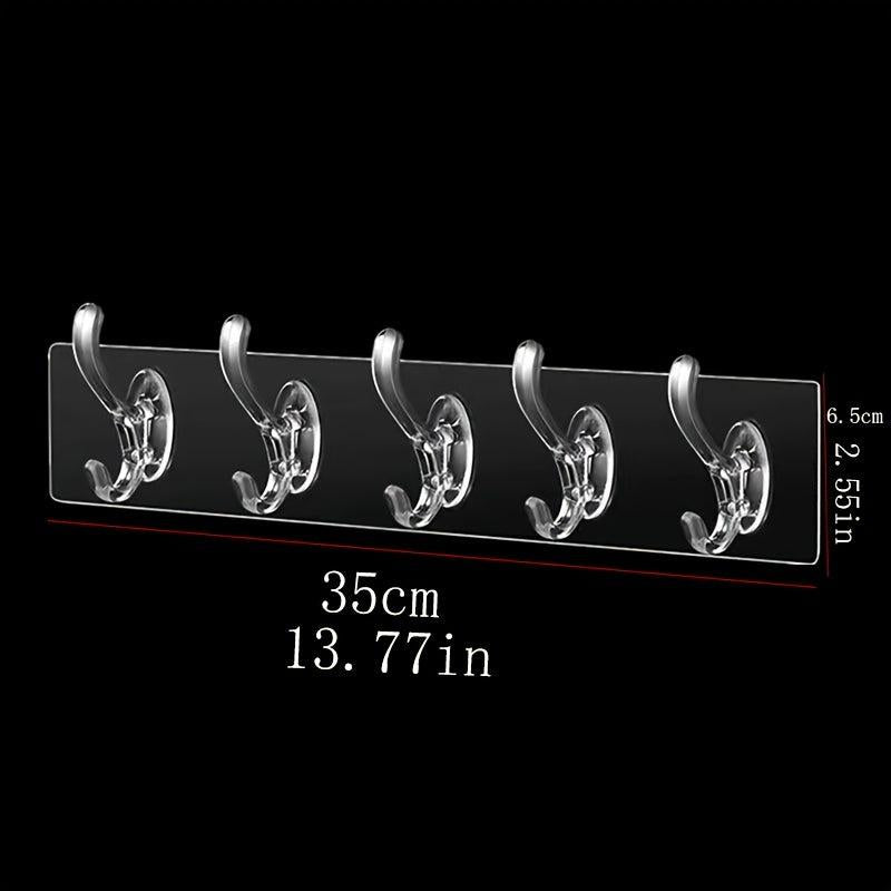 Acrylic Transparent Column Hook Wall Rack 1-6 Hooks