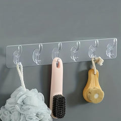 Acrylic Transparent Column Hook Wall Rack 1-6 Hooks