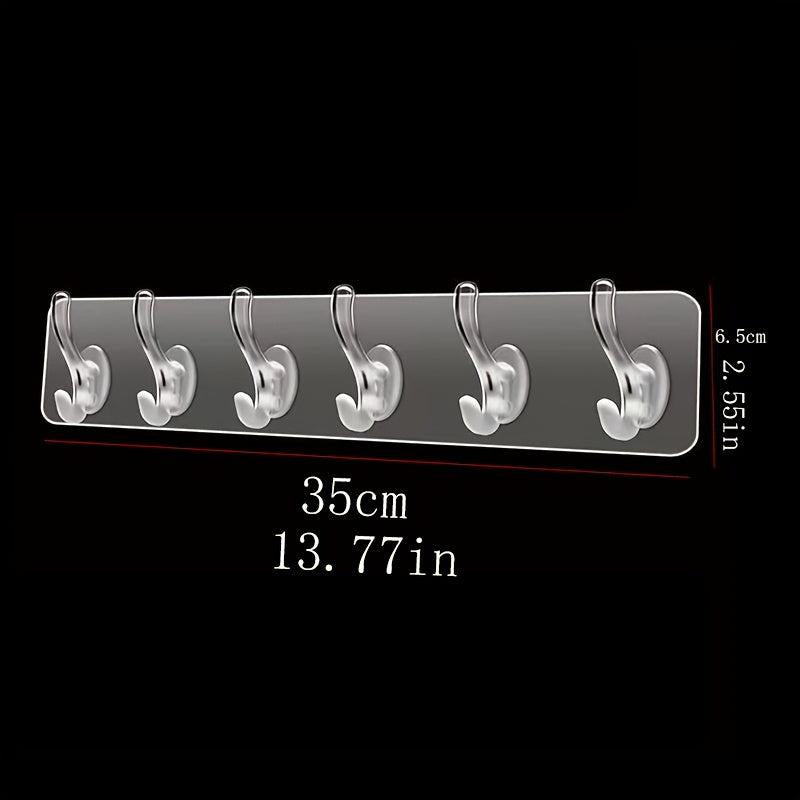 Acrylic Transparent Column Hook Wall Rack 1-6 Hooks