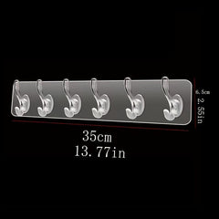 Acrylic Transparent Column Hook Wall Rack 1-6 Hooks
