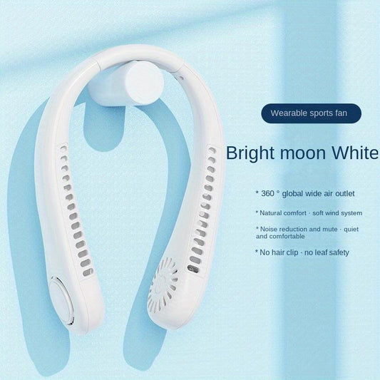 Portable Hanging Neck Fan USB Rechargeable Silent for Sports Office Home Use
