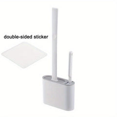 Wall Mounted Toilet Brush With Holder Flexible Silicone Bristles