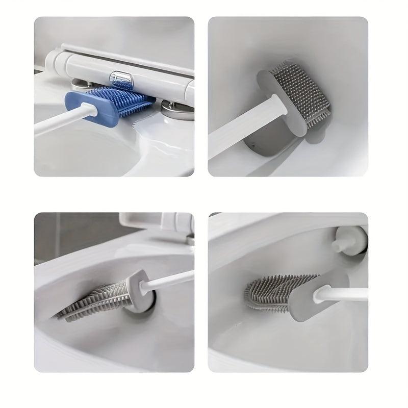 Wall Mounted Toilet Brush With Holder Flexible Silicone Bristles