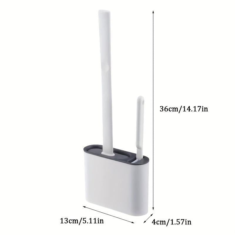 Wall Mounted Toilet Brush With Holder Flexible Silicone Bristles