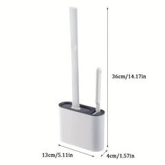 Wall Mounted Toilet Brush With Holder Flexible Silicone Bristles