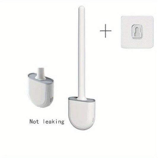 Wall Mounted Toilet Brush With Holder Flexible Silicone Bristles