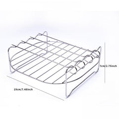 Stainless Steel Air Fryer Rack with Roast Meat Picks