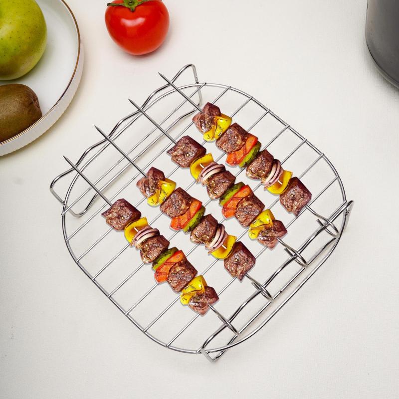 Stainless Steel Air Fryer Rack with Roast Meat Picks