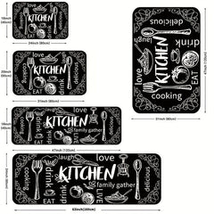 Soft Cushioned Anti Fatigue Kitchen Rug Set Non Slip Waterproof Machine Washable