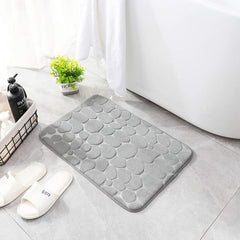 Stone Patterned Soft Toilet Mat Bath Rug Door Mat Bathroom Decor