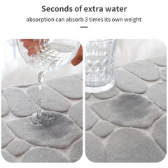 Stone Patterned Soft Toilet Mat Bath Rug Door Mat Bathroom Decor