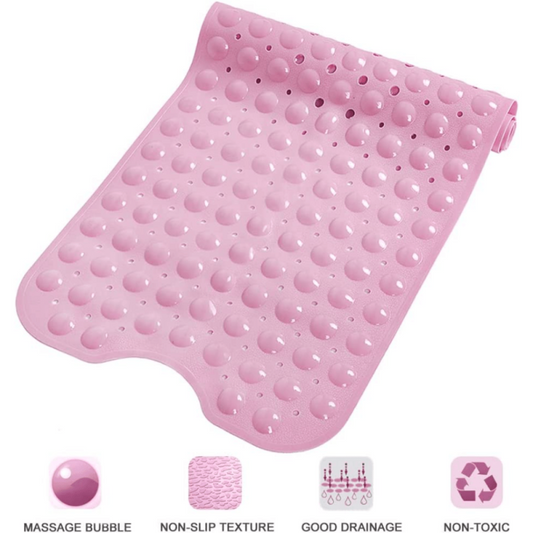 Non Slip Extra Long Bath Tub Mat with Suction Cups and Drain Holes
