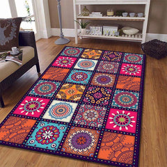 Boho Floral Non-Slip Rug Soft Polyester Mat Home Decor