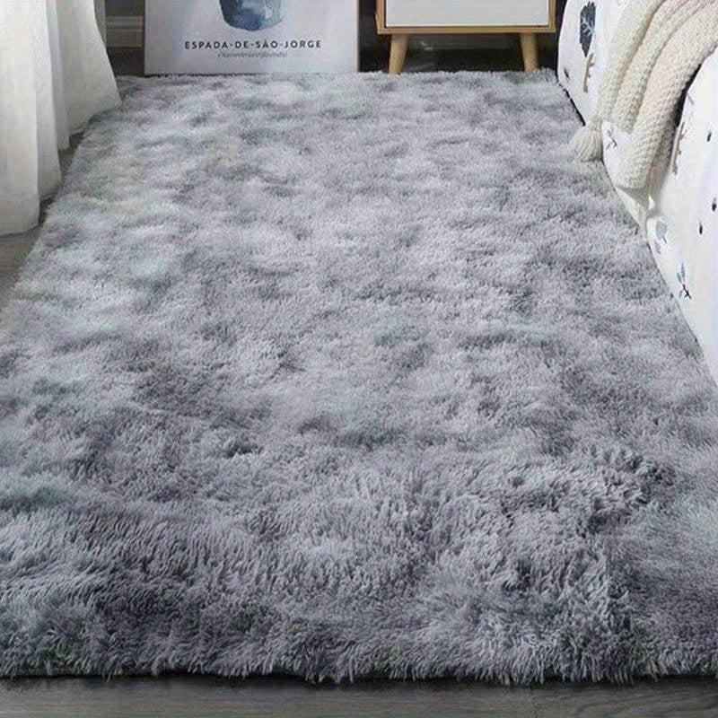 Elegant Tie dyed Light Gray Silk Wool Rug