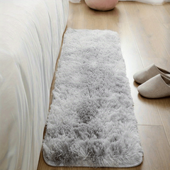 Elegant Tie dyed Light Gray Silk Wool Rug