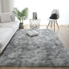 Soft Tie Dyed Furry Plush Area Rug for Living Room Bedroom
