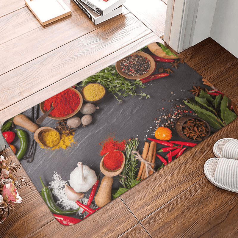 Seasoning Kitchen Rug Spices Floor Mat Non-slip Kitchen Mat