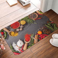 Seasoning Kitchen Rug Spices Floor Mat Non-slip Kitchen Mat