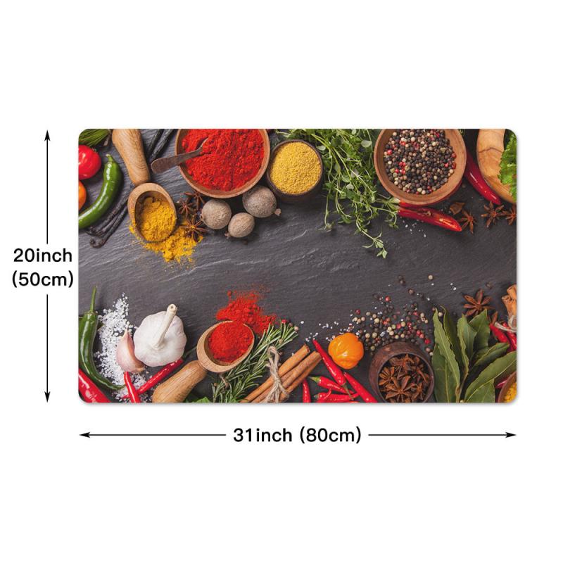 Seasoning Kitchen Rug Spices Floor Mat Non-slip Kitchen Mat