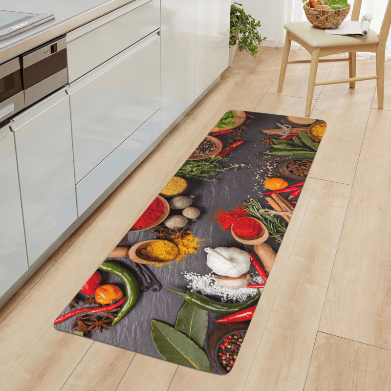 Seasoning Kitchen Rug Spices Floor Mat Non-slip Kitchen Mat
