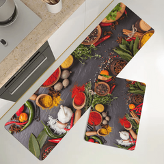 Seasoning Kitchen Rug Spices Floor Mat Non-slip Kitchen Mat
