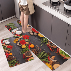 Seasoning Kitchen Rug Spices Floor Mat Non-slip Kitchen Mat
