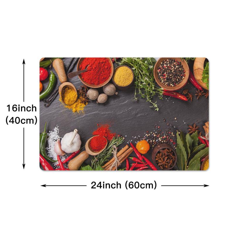 Seasoning Kitchen Rug Spices Floor Mat Non-slip Kitchen Mat