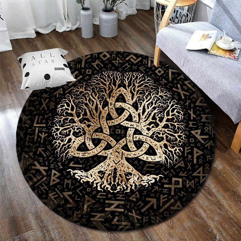 Tree Of Life Round Rug Indoor Home Decorative Area Rug Bedroom Hallway Decor