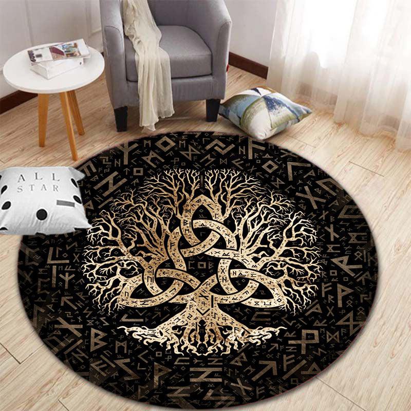 Tree Of Life Round Rug Indoor Home Decorative Area Rug Bedroom Hallway Decor