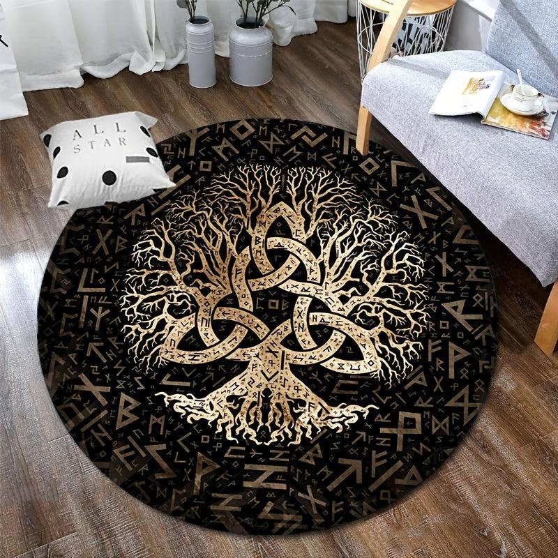 Tree Of Life Round Rug Indoor Home Decorative Area Rug Bedroom Hallway Decor