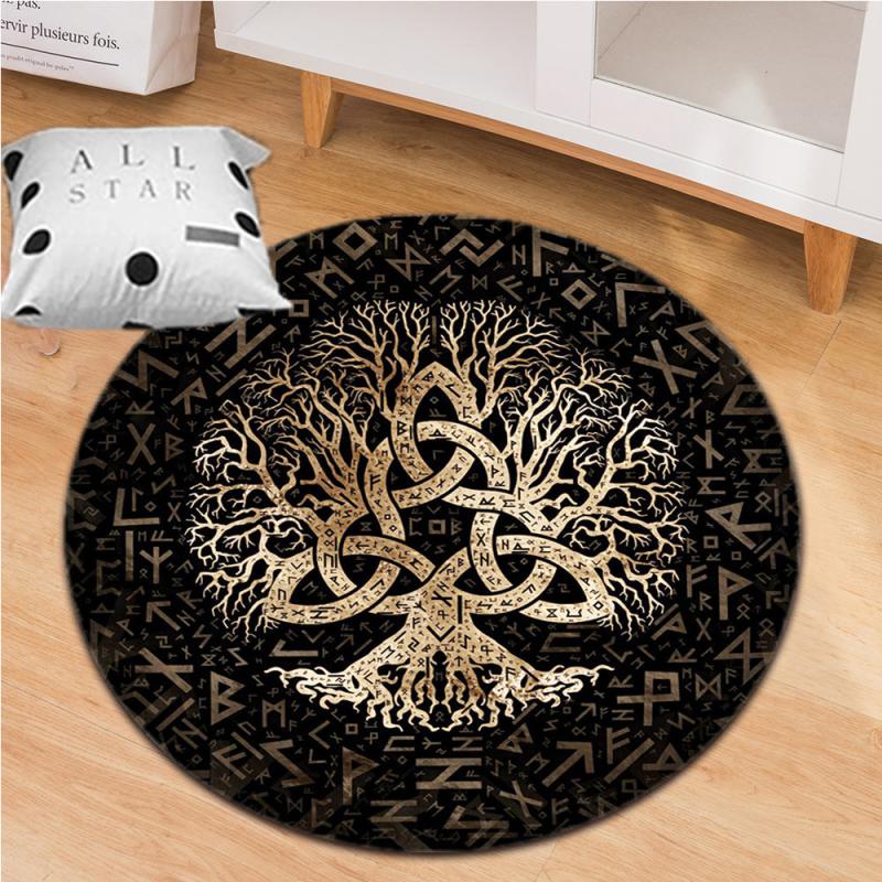 Tree Of Life Round Rug Indoor Home Decorative Area Rug Bedroom Hallway Decor