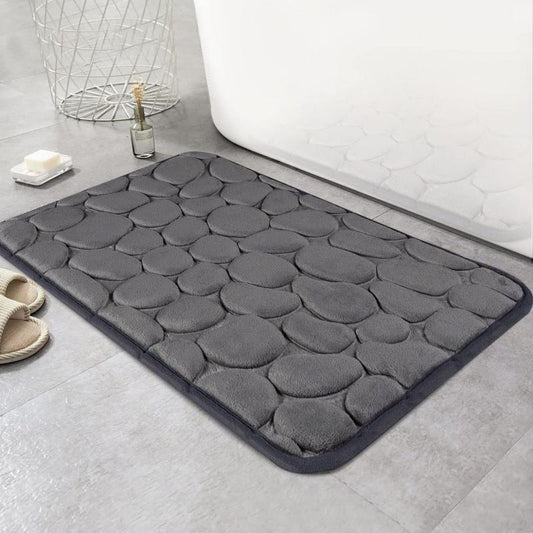 Memory Foam Bath Mat Cobblestone Bathroom Rug Absorbent Bath Rug