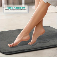 3-Piece Memory Foam Bath Mat Set Anti-Slip Soft Machine Washable Shower Rug