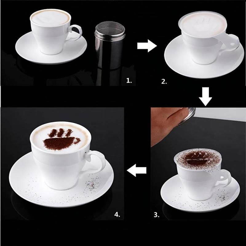 16pcs Coffee Stencils Thickened Foam Spray Template