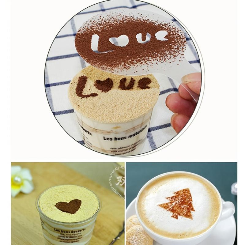 16pcs Coffee Stencils Thickened Foam Spray Template